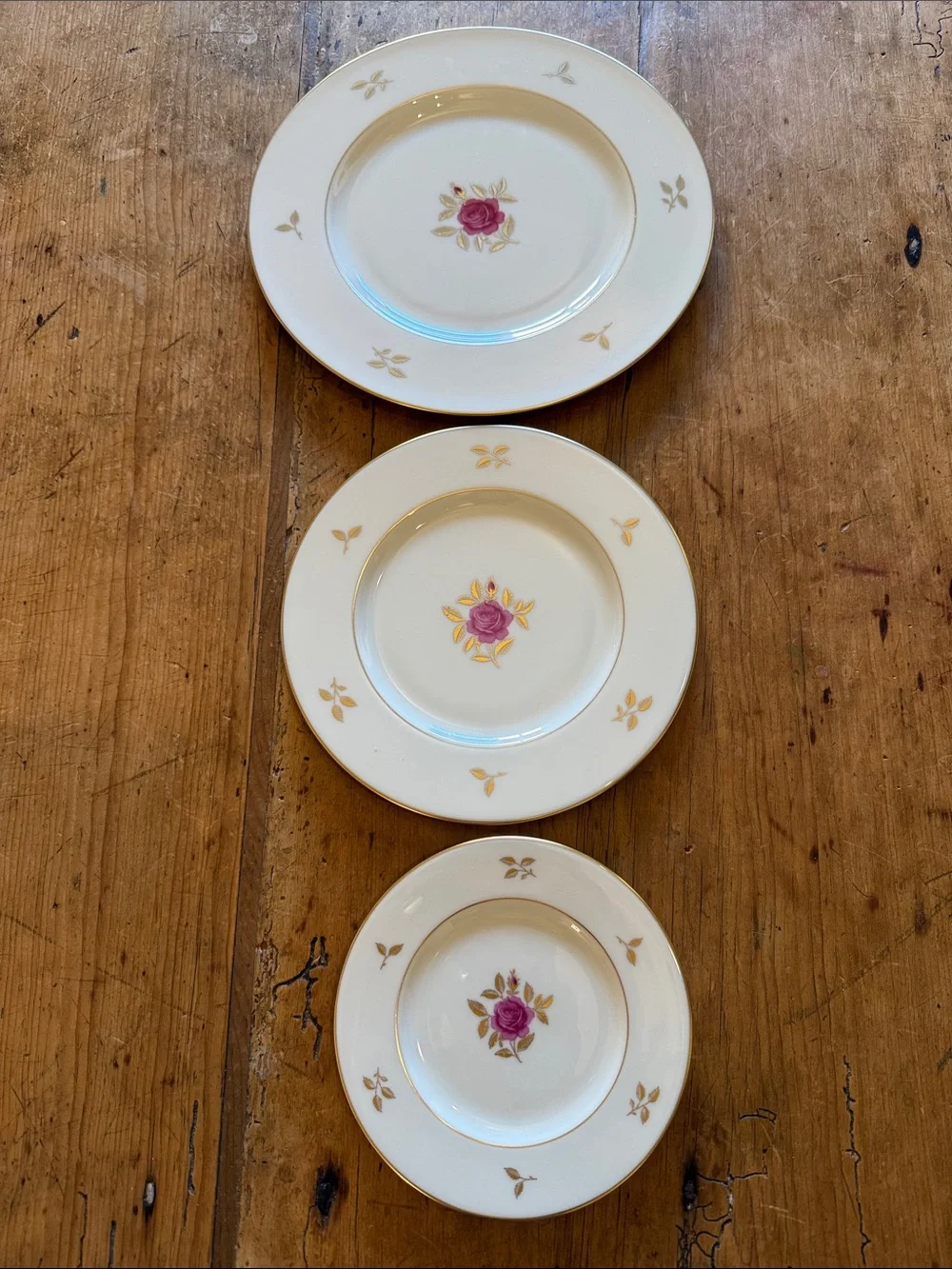 Vintage Lenox Rhodora fine china 3 piece plate setting